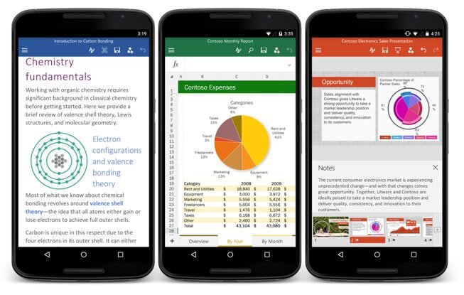 MS Office resmî olarak Android telefonlarda