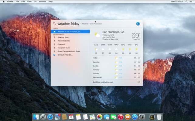 OS X El Capitan - Spotlight
