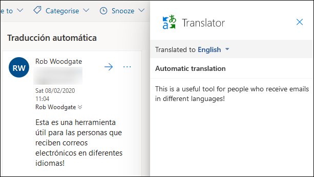 Outlook çeviri özelliği nasıl kullanılır?
