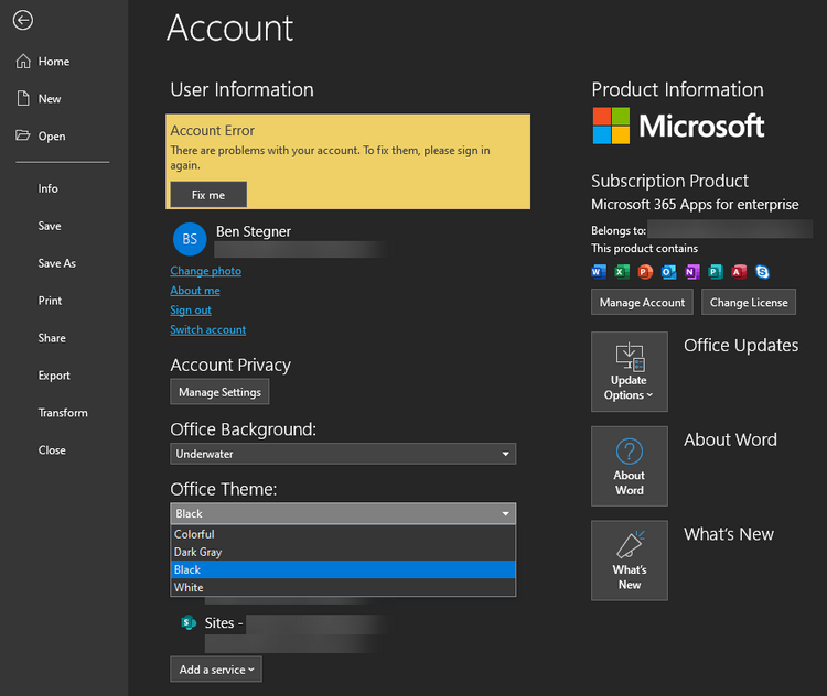 Microsoft Office’te karanlık mod etkinleştirme [Nasıl Yapılır]