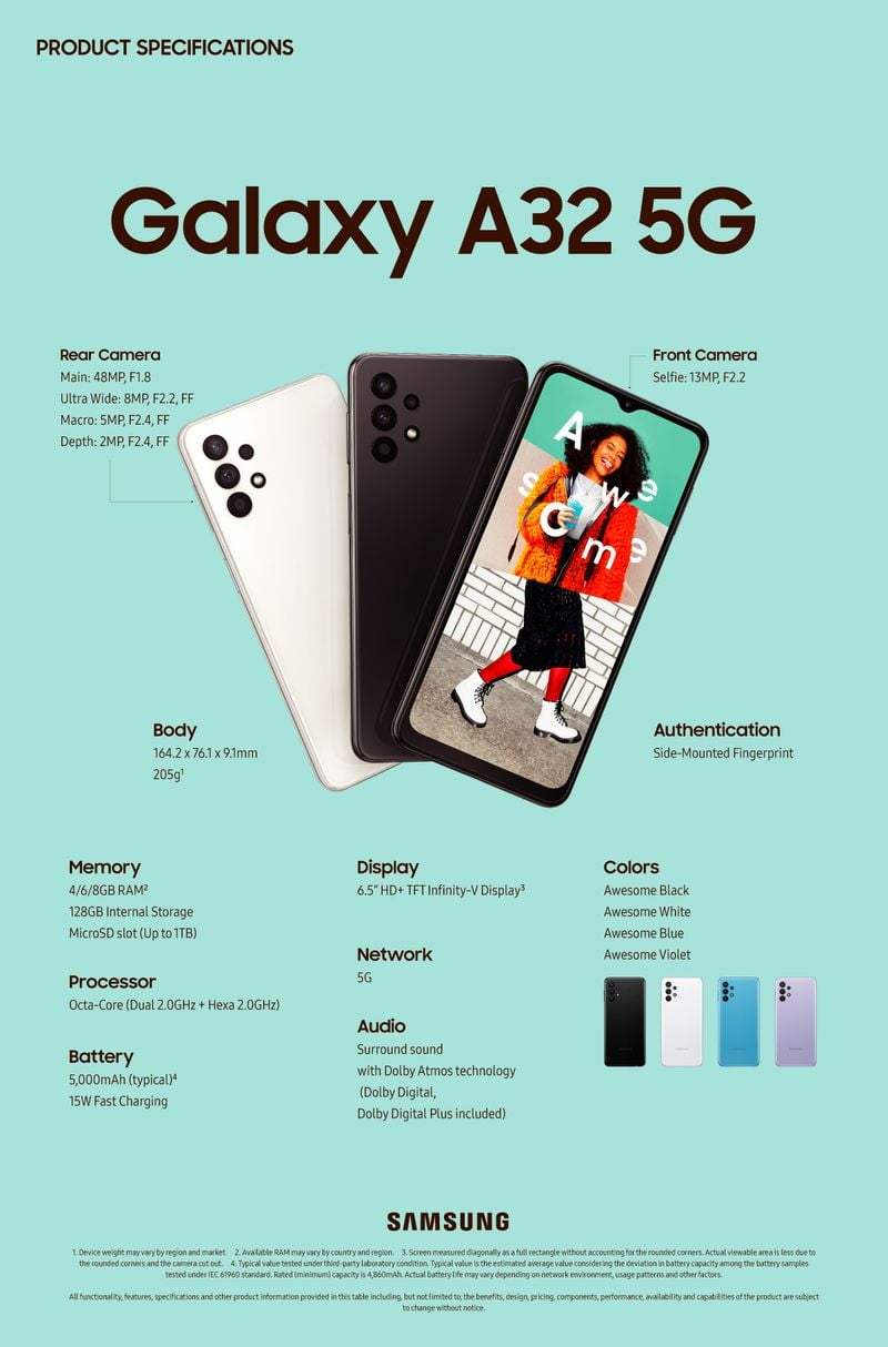 Samsung, Galaxy A32 5G tanıtıldı: Özellikleri, fiyatı ve çıkış tarihi