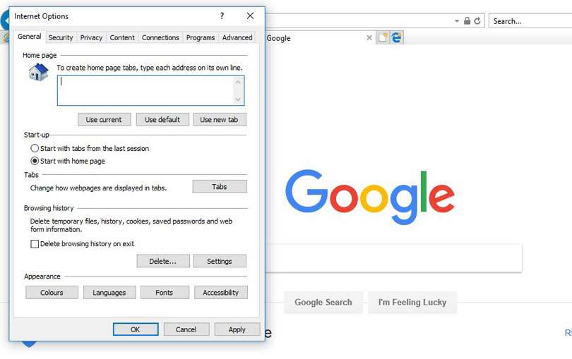 Internet Explorer’da Google arama geçmişi silme