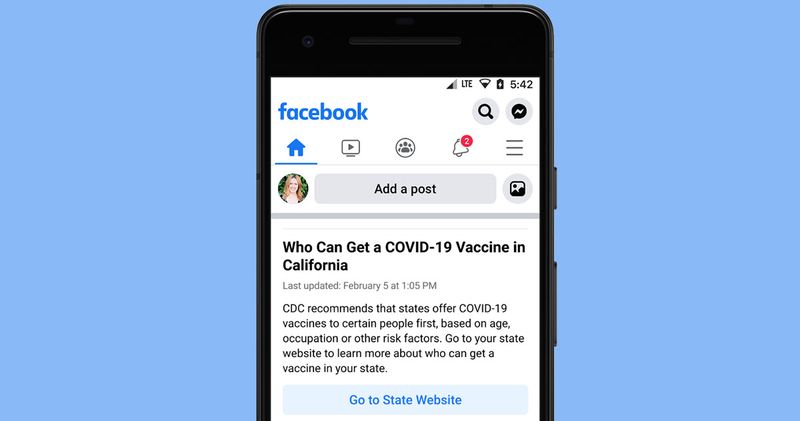 Facebook, COVID-19 aşısının nerede ve ne zaman yapılacağına dair bilgileri içerecek