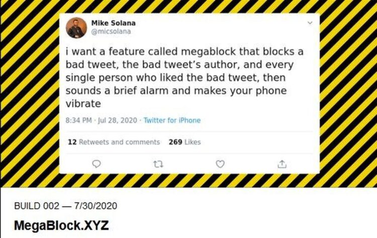 MegaBlock: Twitter'da tweet'i beğenen herkesi engellemek için kullanışlı bir araç