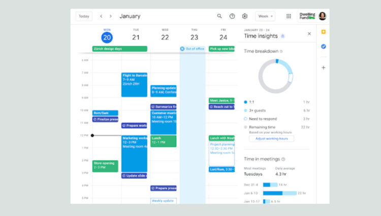 Google Takvim, zamanınızı nasıl harcadığınızı size bildirmek için Time Insights'ı kullanacak