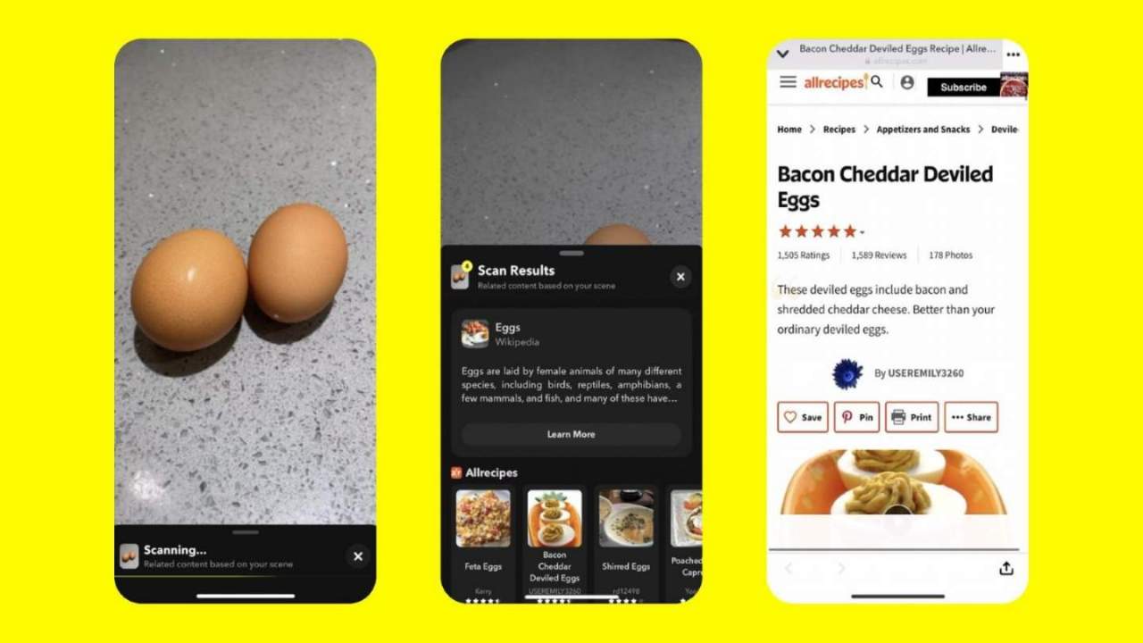 Snapchat, Food Scan'i tanıttı: Malzemelerin fotoğrafını çekerek tarifleri bulun