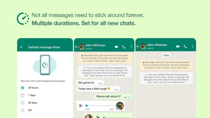 WhatsApp'tan yeni özellik: Varsayılan Mesaj Zamanlayıcı
