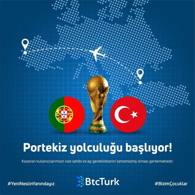 BtcTurk’ün şanslı kullanıcıları, Hediye Bitcoin ile Portekiz’deki milli heyecana ortak olacak