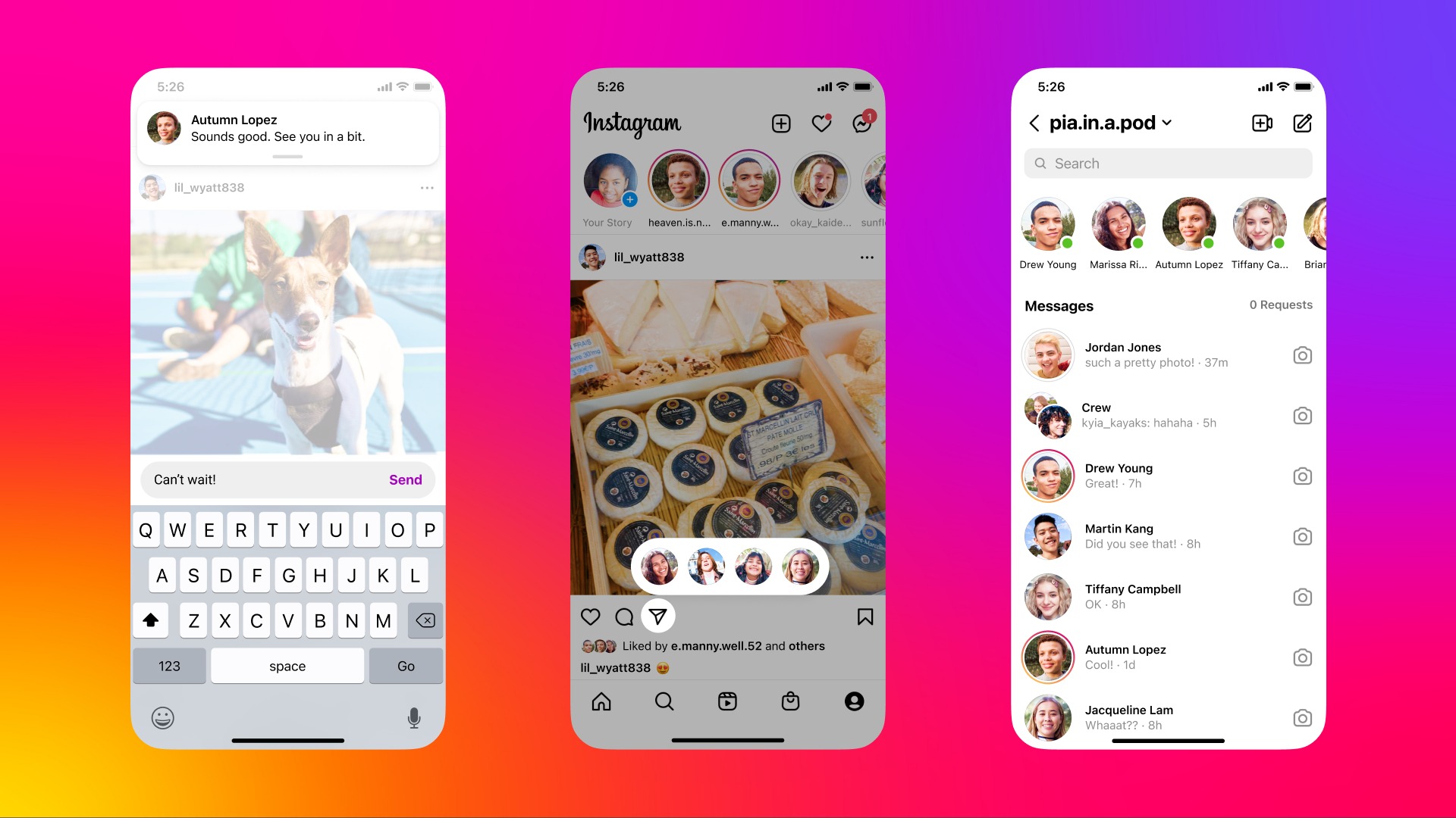 Instagram DM için yeni özellikler: Hızlı yanıtlar, yeni sohbet temaları ve daha fazlası