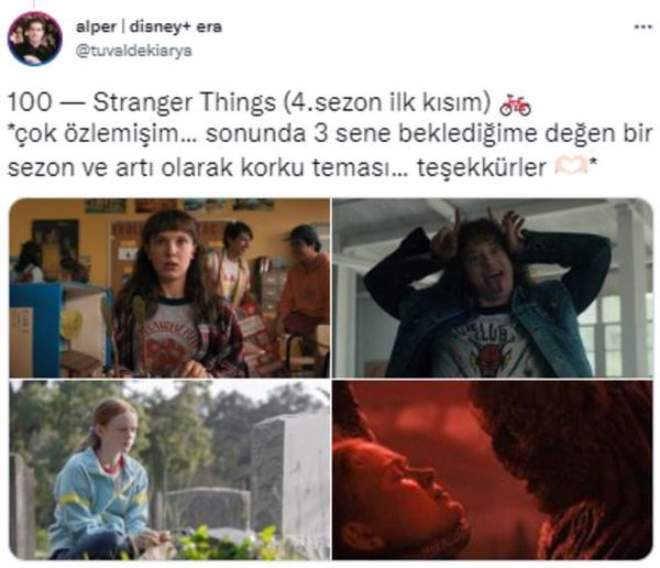Stranger Things 4'ün ilk dört gününde 7 milyondan fazla tweet atıldı