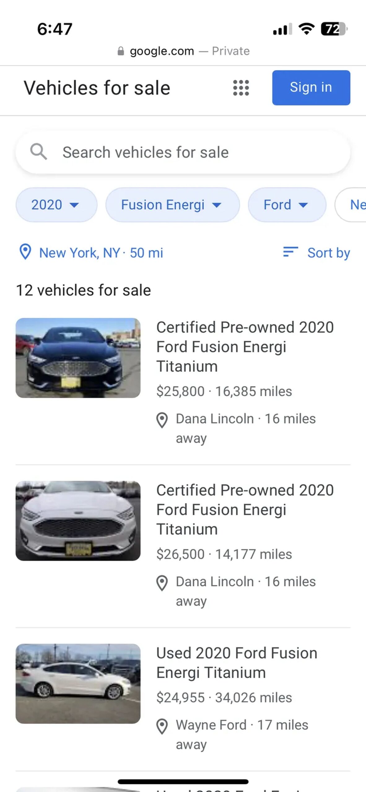 Google Arama Motoru'na yeni özellik: Bayilerdeki arabalar listelenecek
