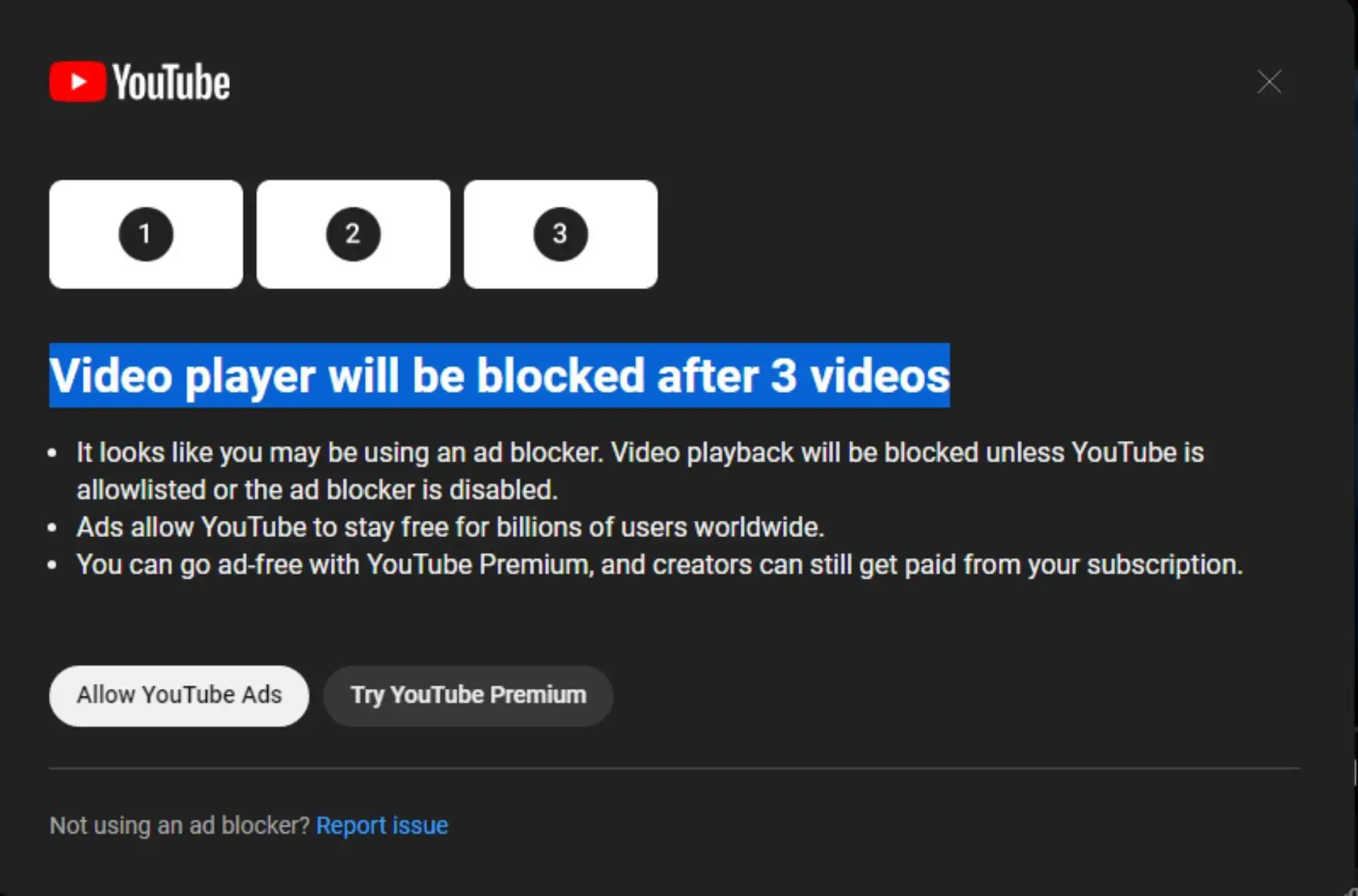 YouTube, reklam engelleyici kullanımını tamamen yasakladı
