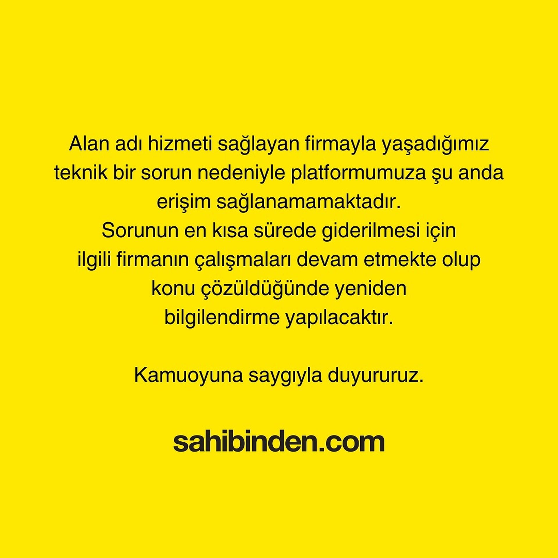 sahibinden neden açılmıyor