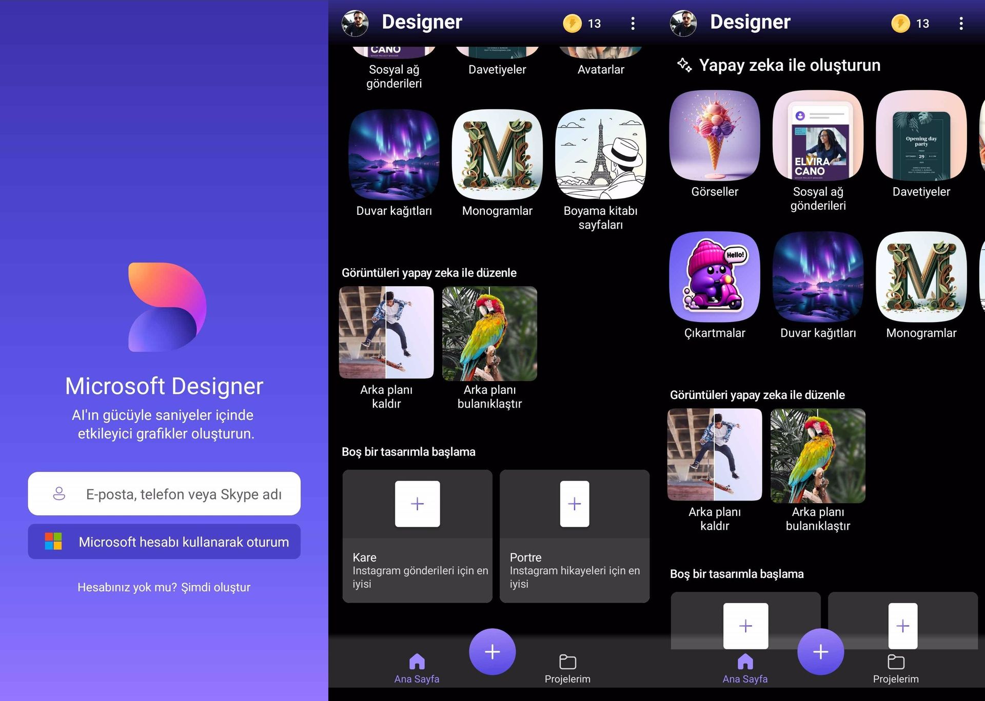 Microsoft Designer iOS ve Android'e çıktı