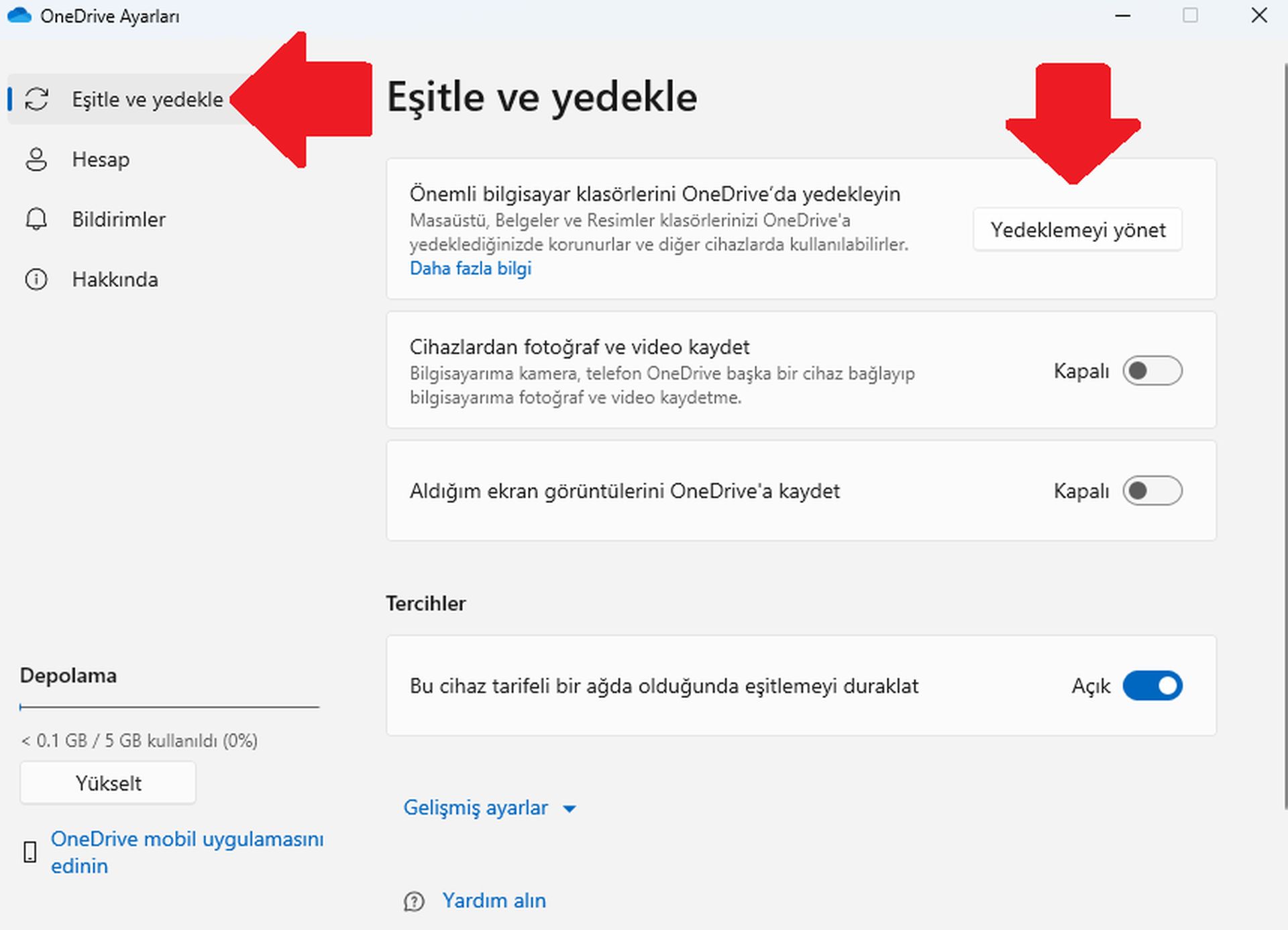 Windows 11'de OneDrive klasör yedeklemeleri nasıl devre dışı bırakılır?