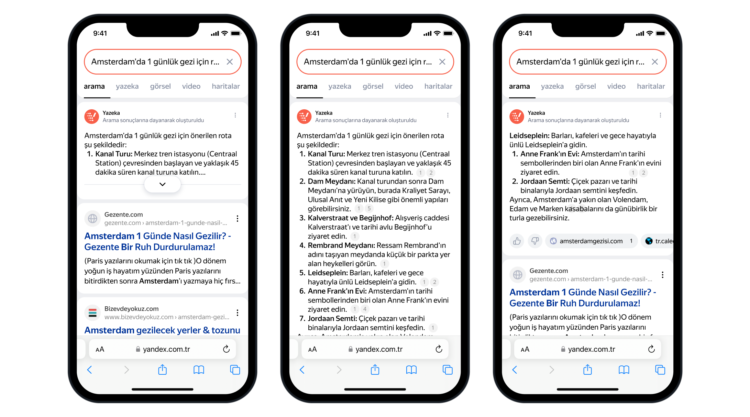 Yandex Türkiye yapay zeka destekli aramayı başlattı