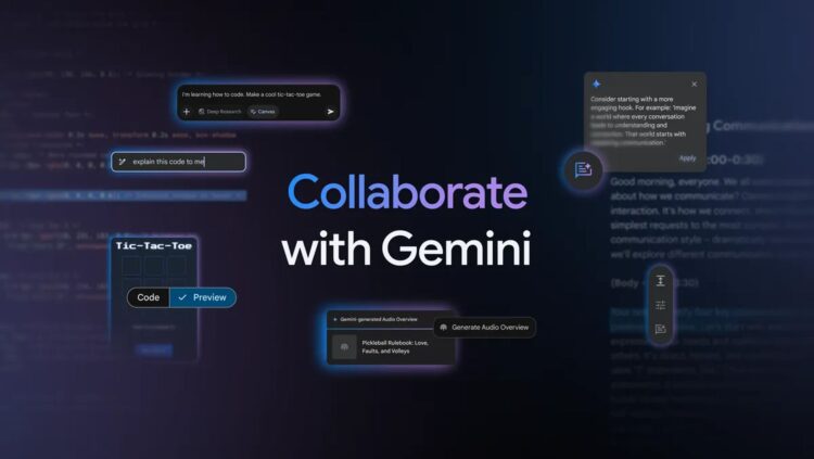 Google, Gemini'e yaratıcılığı zirveye taşıyacak iki yeni özellik ekledi 1 Google Gemini Canvas ve Audio Overview