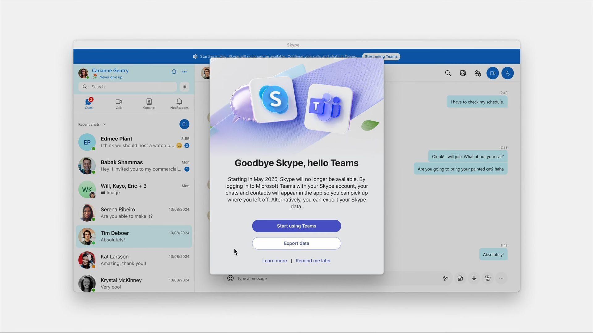 Microsoft Skype kapatıldı