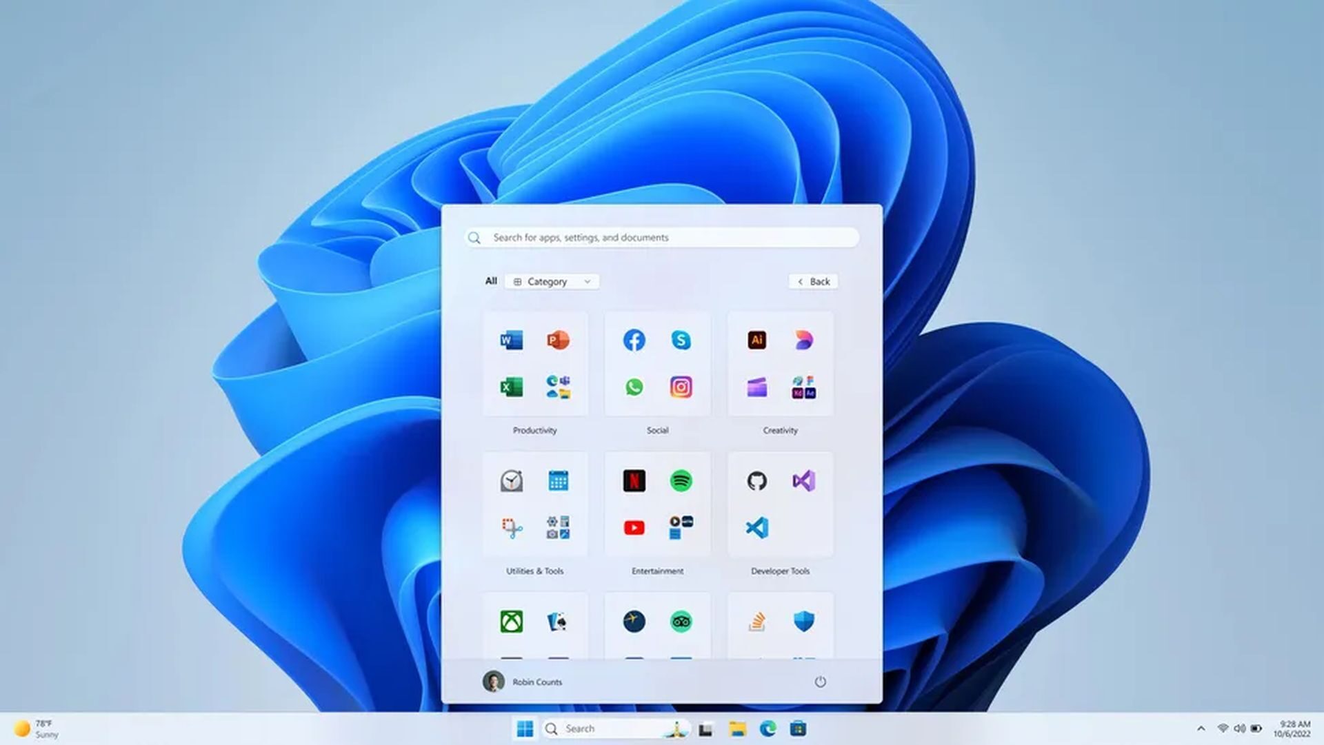 Windows 11 24H2 yeni start menüsü gruplu