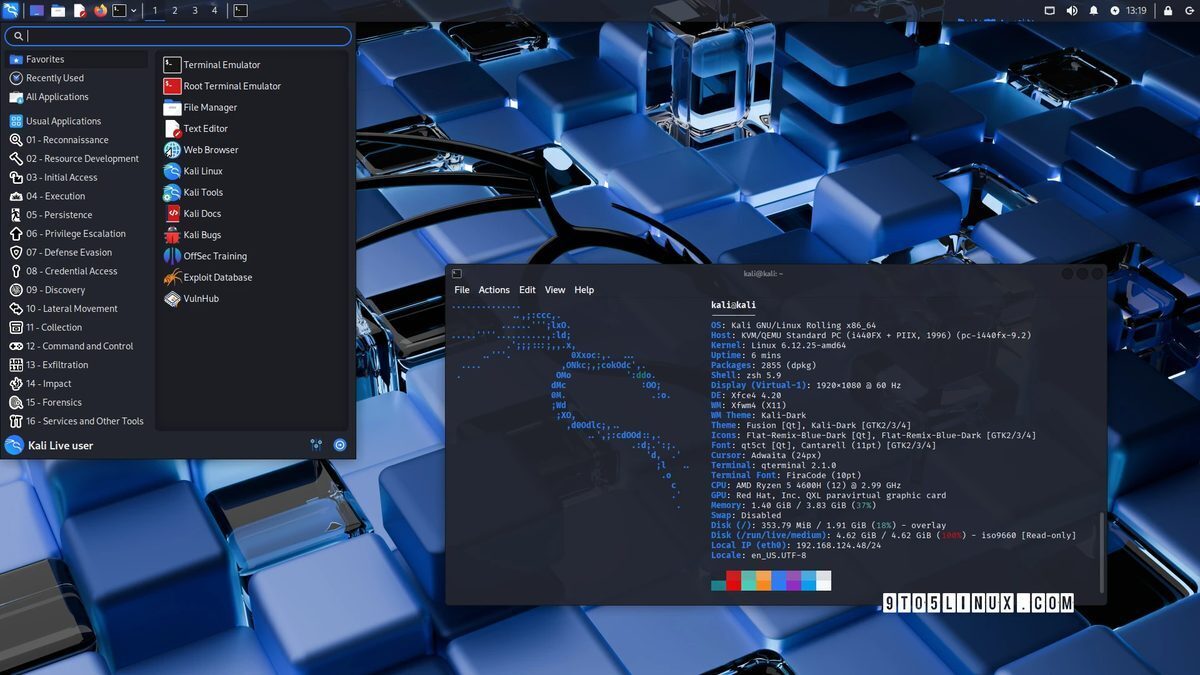 Kali Linux 2025.2’ye yeni araçlar ve güncellemeler geldi