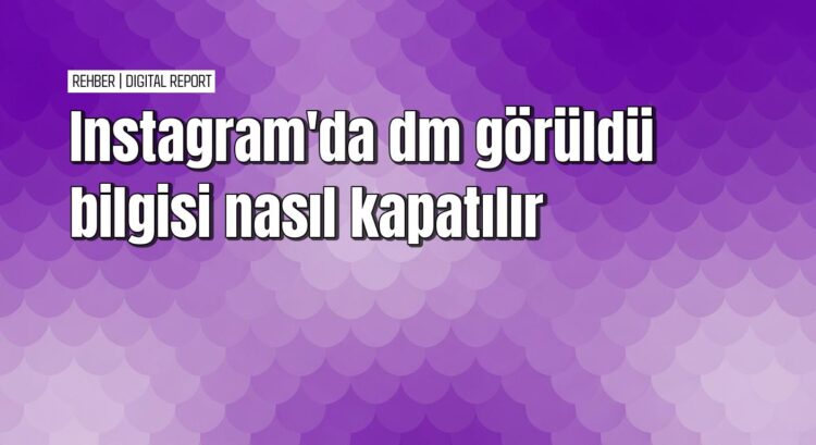 Instagram’da DM okundu bilgisini kapatma rehberi