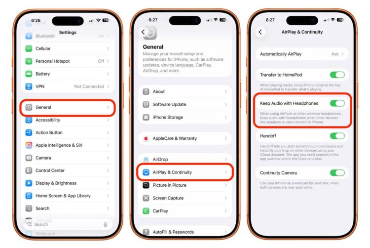 iOS 26: "Sesi Kulaklıkta Tut" ayarı geldi 1 İOS 26: "Sesi Kulaklıkta Tut" ayarı geldi