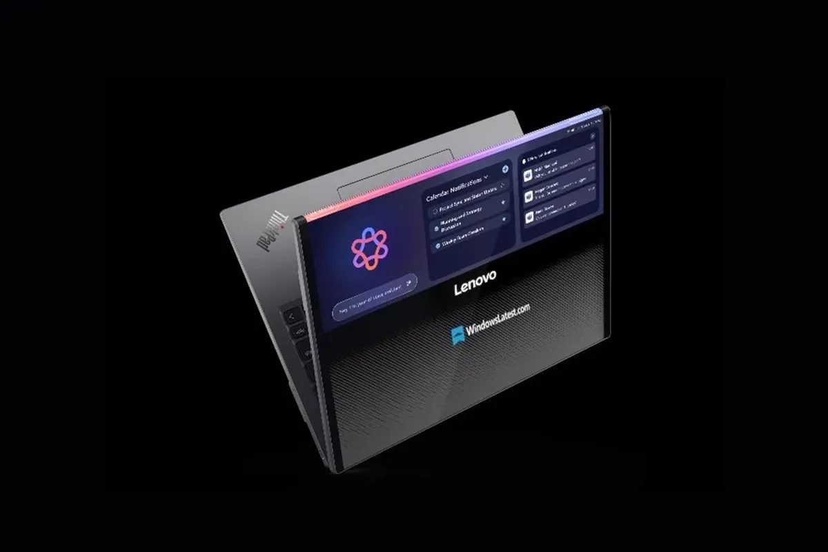 ThinkPad Rollable XD Concept, şeffaf kapaklı sarılabilir ekran tasarımıyla CES 2026’ya geliyor 3 Lenovo ThinkPad Rollable XD 13,3'ten 16 inçe sarılıyor
