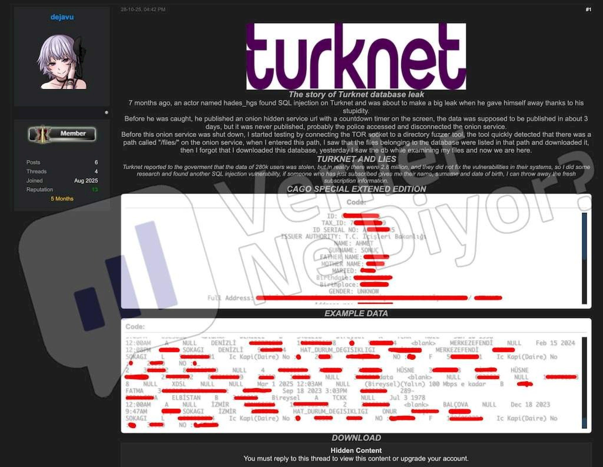 2.8 milyon TurkNet abonesinin verileri sızdırıldığı iddia ediliyor