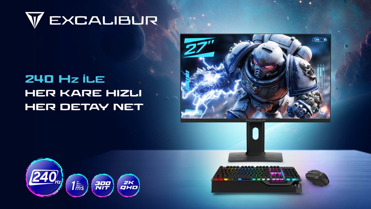 Excalibur 2K 240 Hz oyun monitörü piyasaya sürüldü