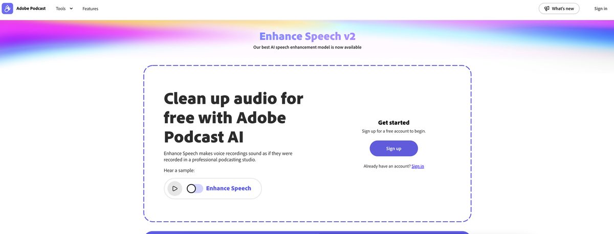adobe's ai-audio enhancer