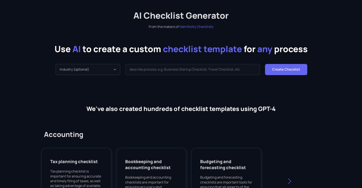 ai checklist generator