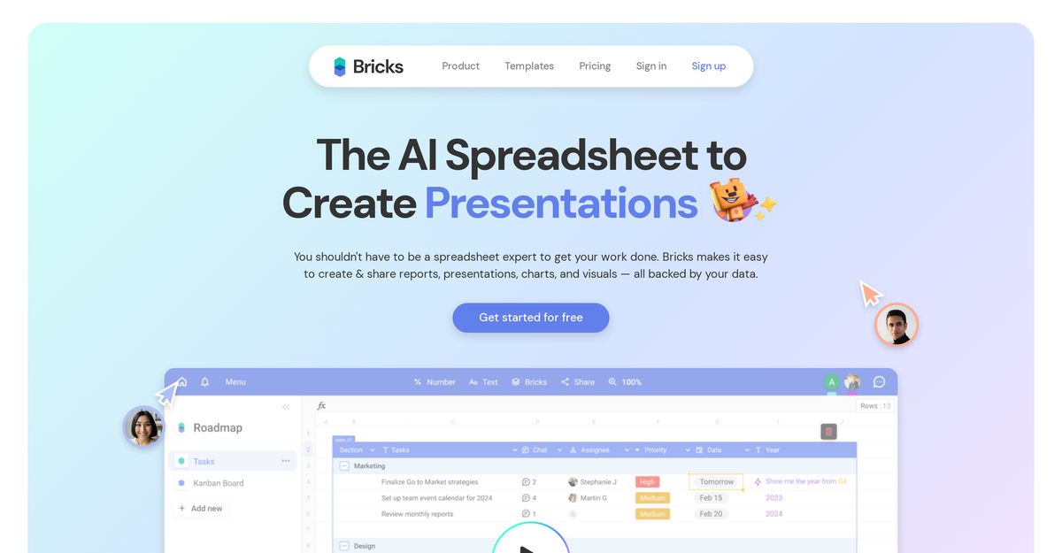 bricks ai spreadsheet
