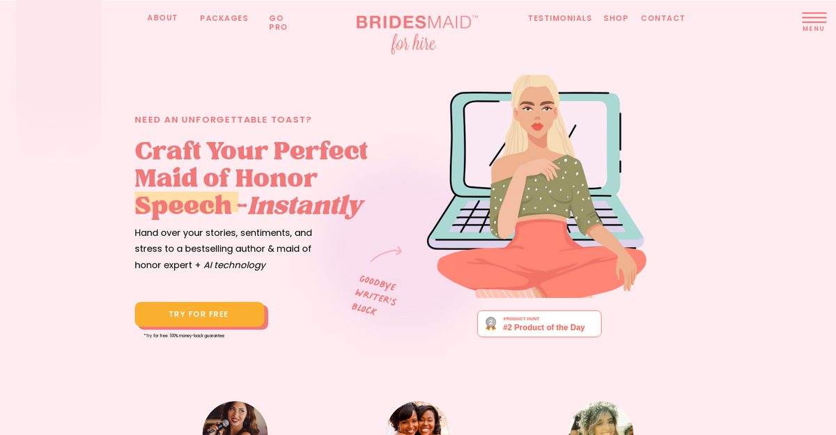 maid of honor speech ai