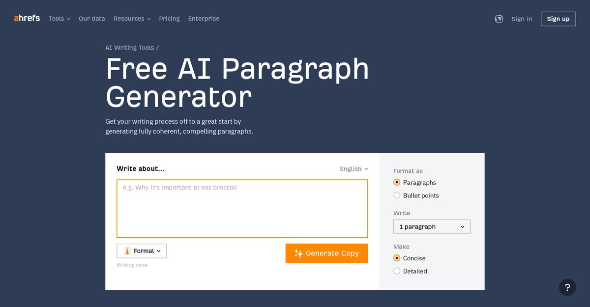 ahrefs ai writer