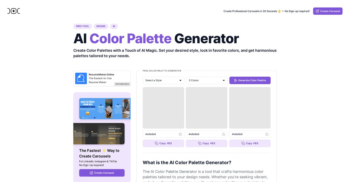 ai color pallete