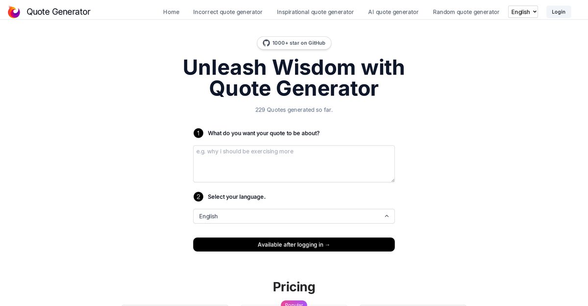 free ai quote generator from text