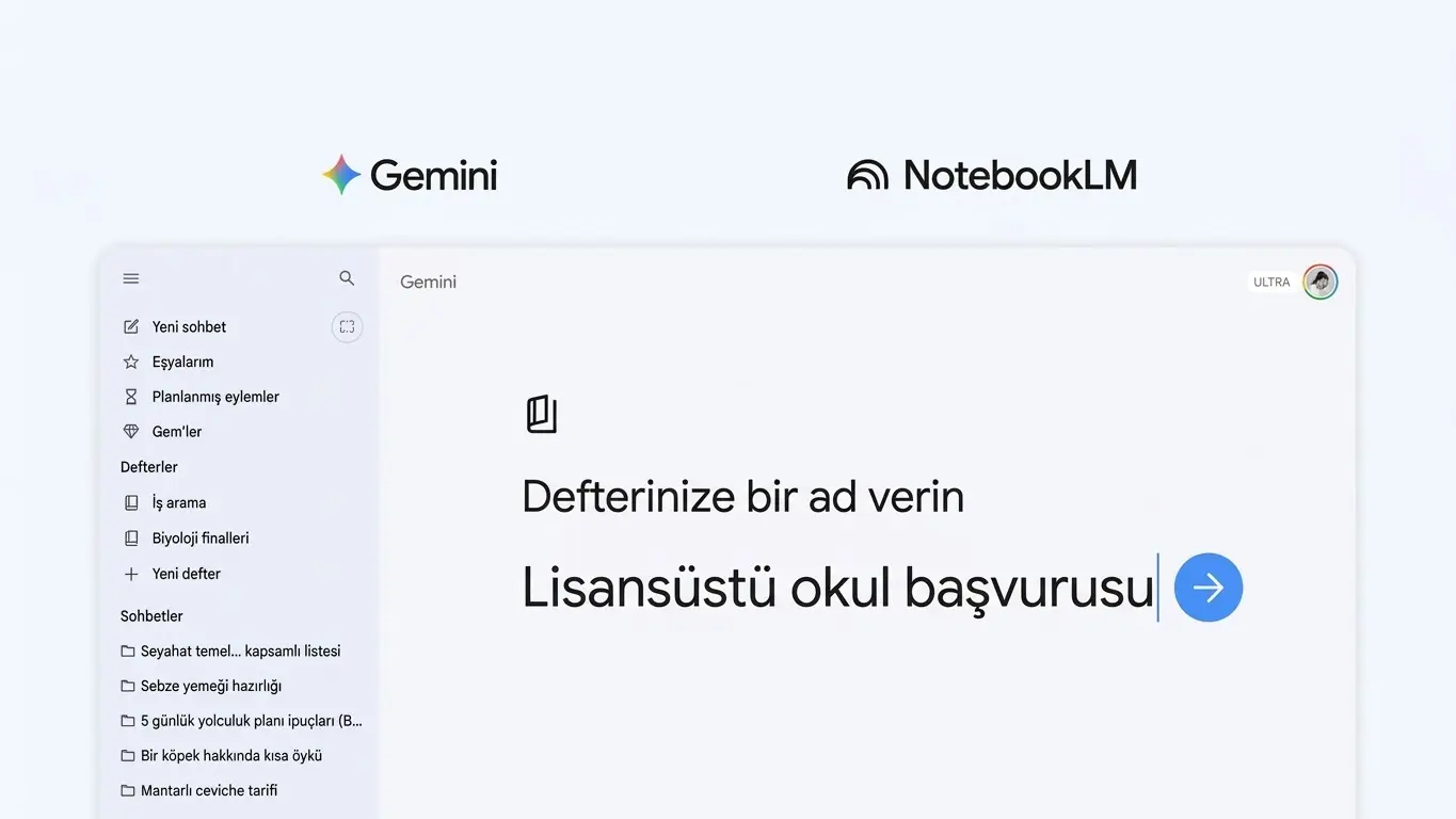 Google, Gemini uygulamasında Notebooks özelliğini tanıttı