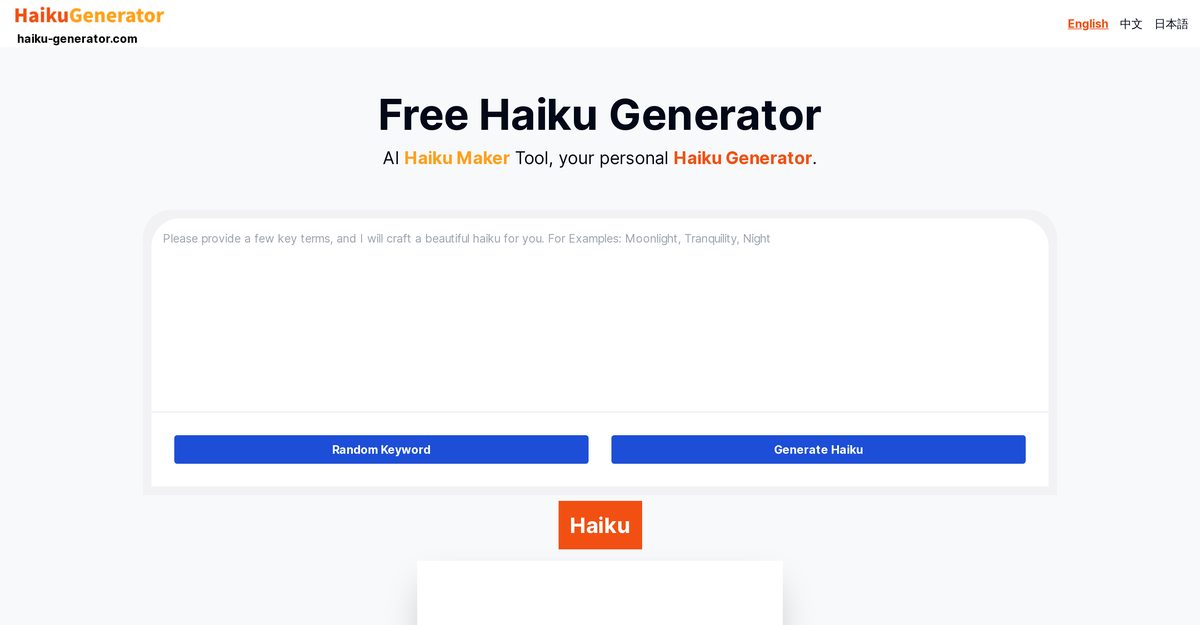 haiku format generator