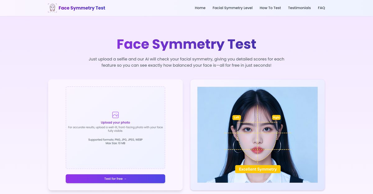 symmetry face calculator