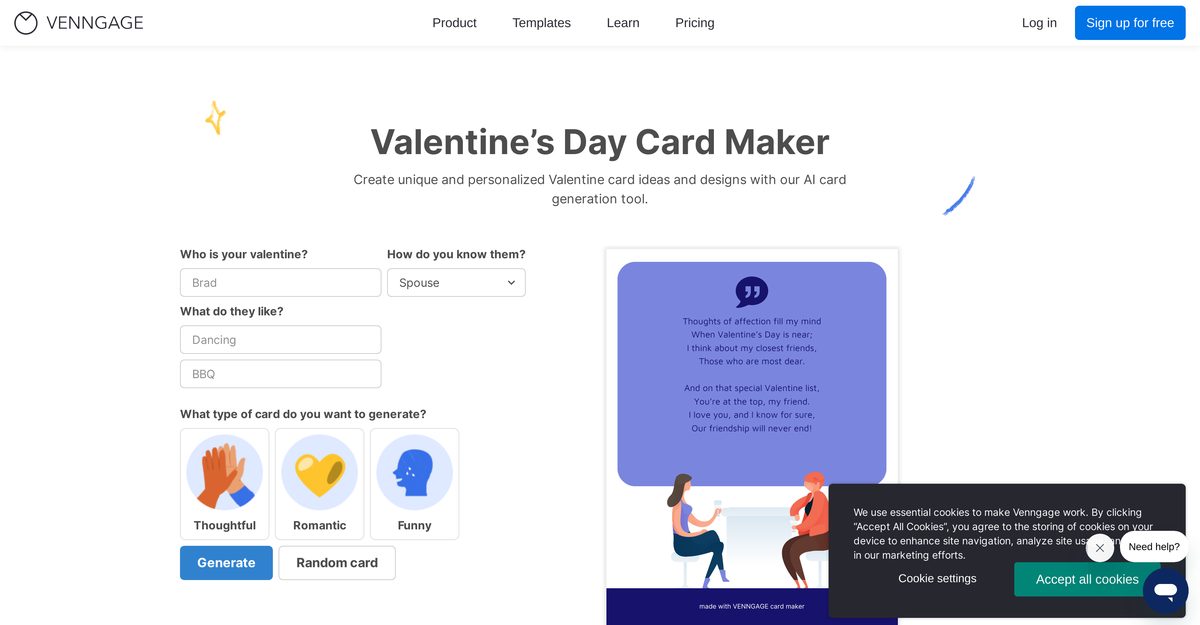 valentines day card generator