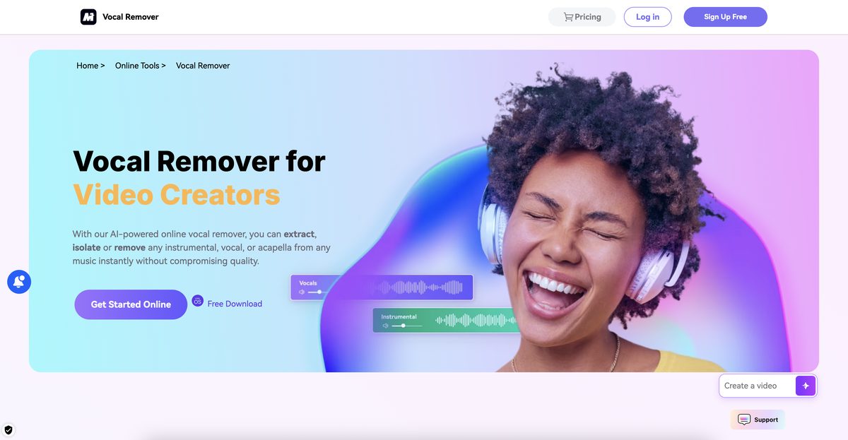 vocal remover media.io