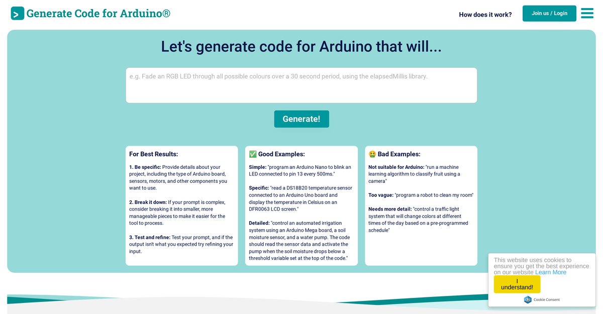 arduino code creator