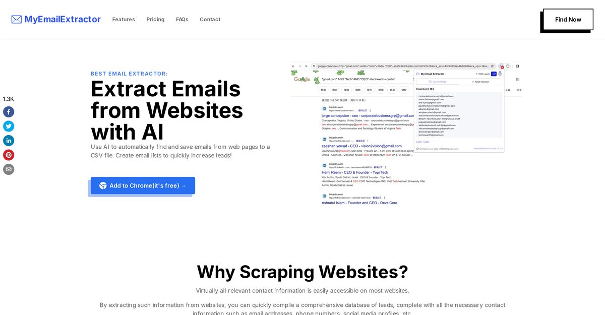 email extractor chrome plugin