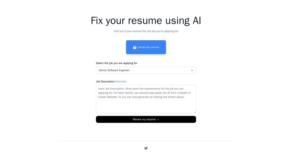 fix my resume ai