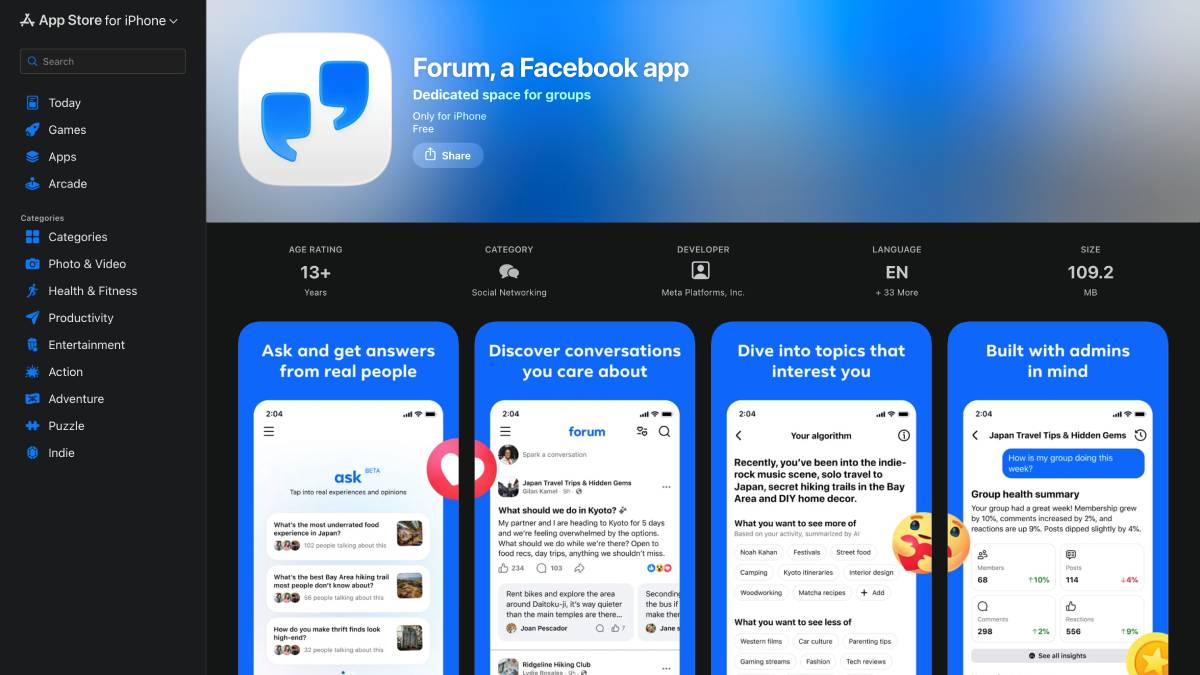 Meta, Facebook Grupları’ndaki tartışmalar için Forum adlı yeni uygulamaya taşıyor