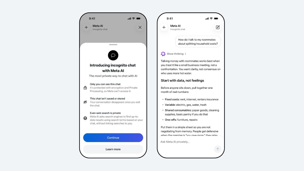 Meta, yapay zeka sohbetlerinde uçtan uca şifreleyen Incognito Chat özelliğini duyurdu