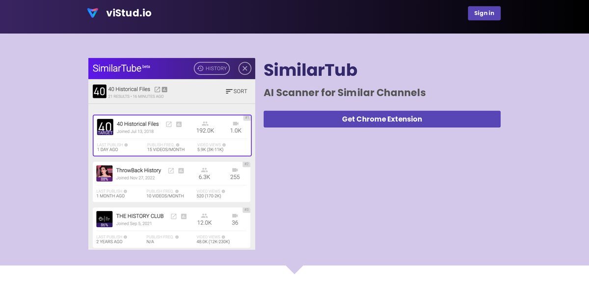similar youtube channel finder