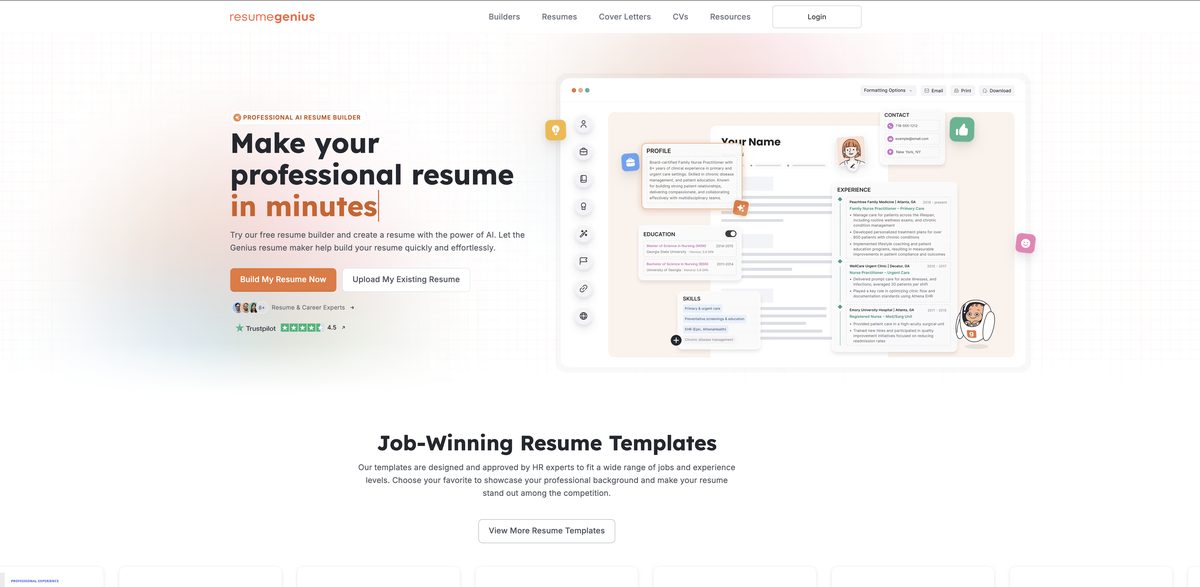 resume genius resume builder