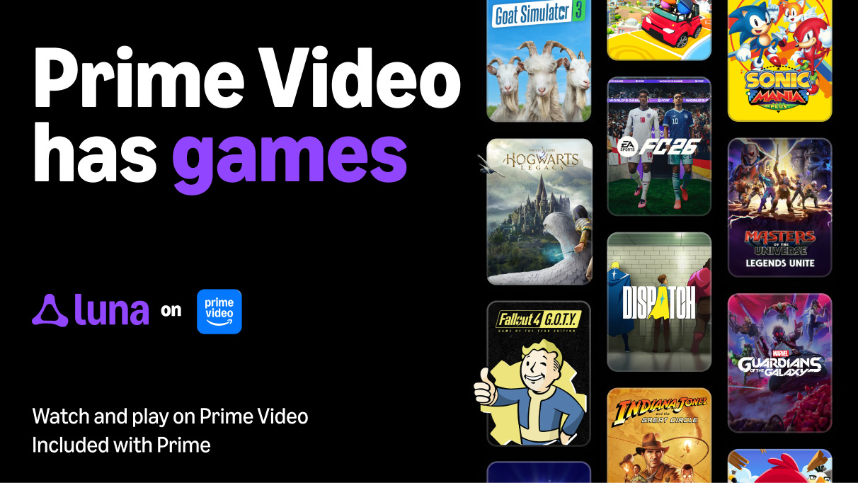 Amazon, Prime Video uygulamasına Luna oyun akış hizmetini entegre etti