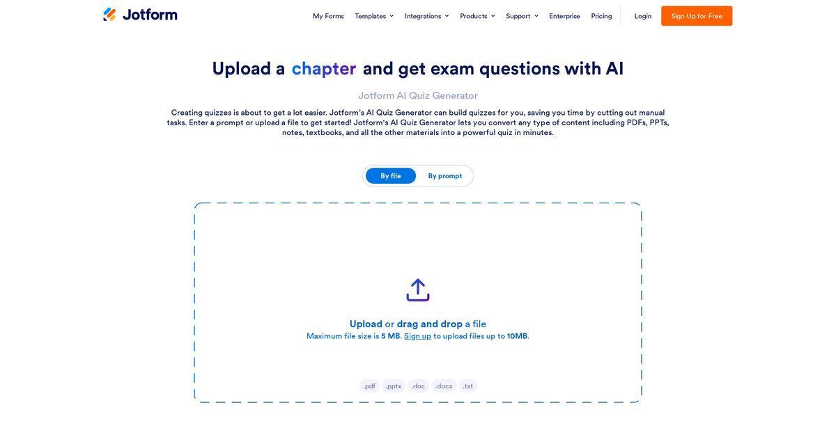 jotform ai quiz generator
